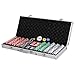 Smartxchoices 500 Poker Chips Set 11.5 Gram Dice Style Clay Casino Poker Chips w/Aluminum Case, Cards, Dices, Blind Button for Texas Holdem, Blackjack, Gambling