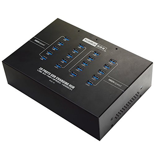 Sipolar Well Work 20 Port Industrial USB 3.0 Hub Charger Refurbish for iPhone/iPad/Cellphone with Box Shape Speed Up to 5Gbps Notice:Voltage is 110V