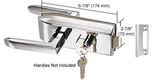 C.R. LAURENCE PTH311BS CRL Brushed Stainless Glass Mounted Latch with Lock and Thumbturn