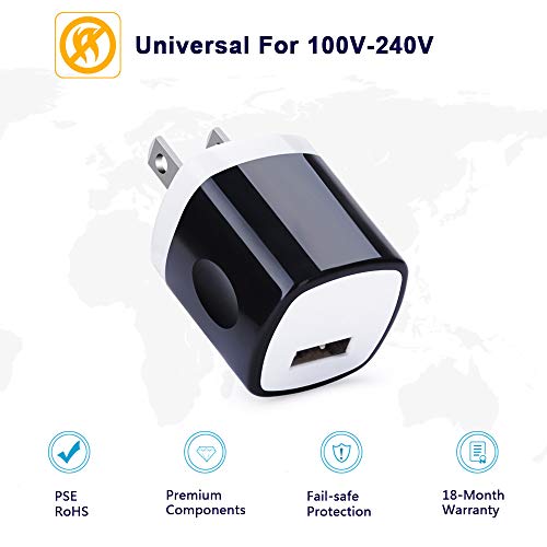USB Wall Charger, Single Port Charging Box 4Pack Charging Cube Base Station Block Power Adapter Compatible with iPhone Xs/XS Max/XR/X/8/8 Plus/7/6S Plus, Samsung Galaxy S10/S10e S9/S8/Plus S7/S6/Edge