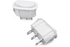 SIIMOO 2 Pcs SR561116 Range Hood Rocker Switch Replacement Fit for Broan Nutone Range Hood White Range Hood Fan & Light Switch Kit