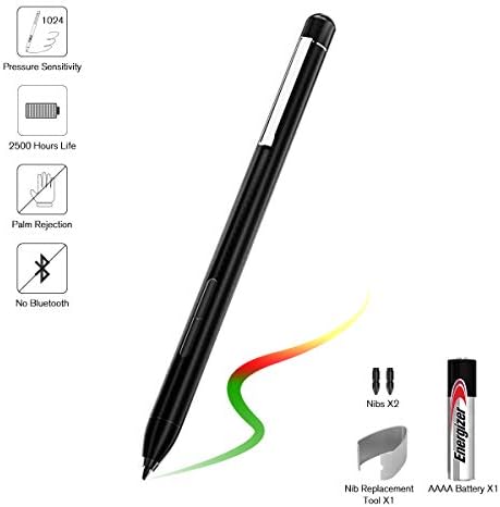Pen For Surface Tesha Stylus Pen For Surface With 1024 Levels Pressure For Surface Pro 7 6 5 4 3 Surface Laptop 3 2 1 Surface Book 2 1 Surface Go Including aa Battery Spare Tips