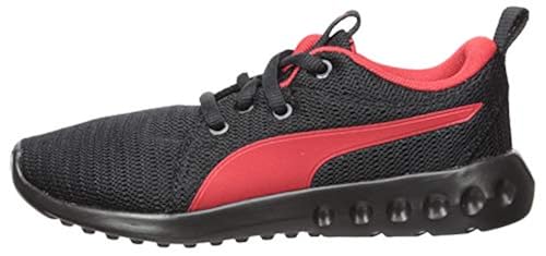 PUMA Unisex Kid's Carson Sneaker, Black-high Risk red, M US