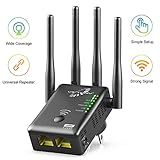 VICTONY WA1200-1200Mbps Dual Band WiFi Range Extender with 4 External 3dBi Antennas Signal Booster with 360 Degree WiFi Repeater (BK-2)