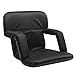 KHOMO GEAR Stadium Bleacher and Bench Seat Chair with Removable Pockets Padded Reclining Cushion and Armrest and Carry Straps - Black