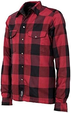 RKsports Motorcycle Lumberjack Kevlar Red Grey Shirt Men Ladies CE Armoured