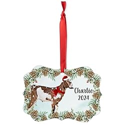 Red White Nubian Goat Christmas Ornament 2024