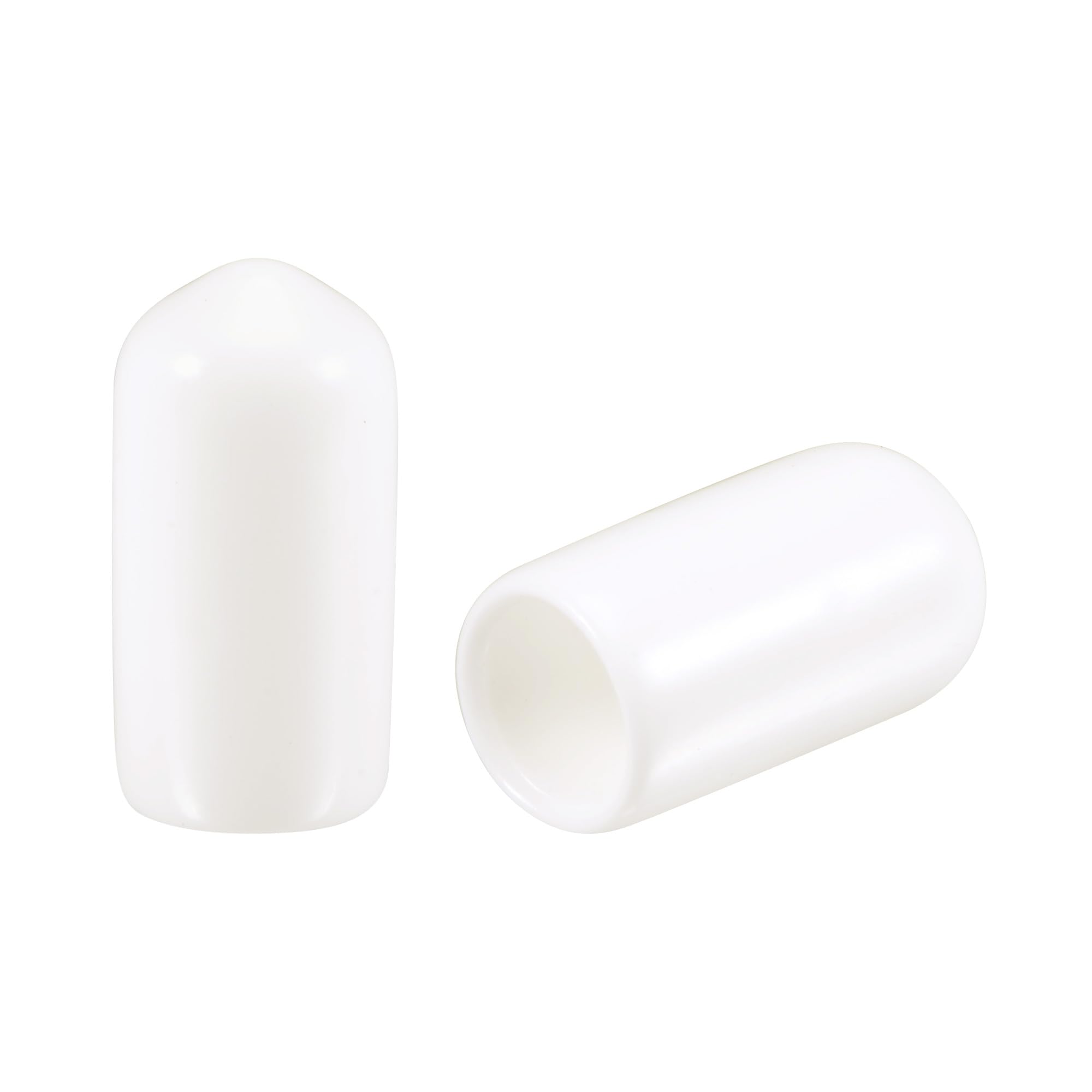 sourcing map 200pcs Round Rubber End Caps 7mm White Vinyl Cover Screw Thread Protectors