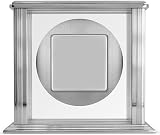 Acctim Hamilton Mantel Clock Quartz Brushed Metal Silver Glass Floating view 4