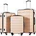 Coolife Luggage Expandable Suitcase PC+ABS 3 Piece Set with TSA Lock Spinner Carry on 20in24in28in