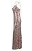 Miss ord Women's Sleeveless V Neck Sequined Maxi Prom Dress with Side Split Medium Gold