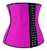 Charmian Women's Latex Waist Training Underbust Corset Weight Loss Body Shaper Pink Large