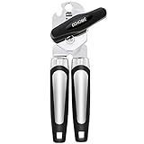 Manual Can Openers,CCHOME Stainless Steel Manual Tin Opener with Ergonomic Anti Slip Grip Handle, Built-in Bottle Opener,Smooth Ultra Sharp Cutting Tools with 2 Spare Blades