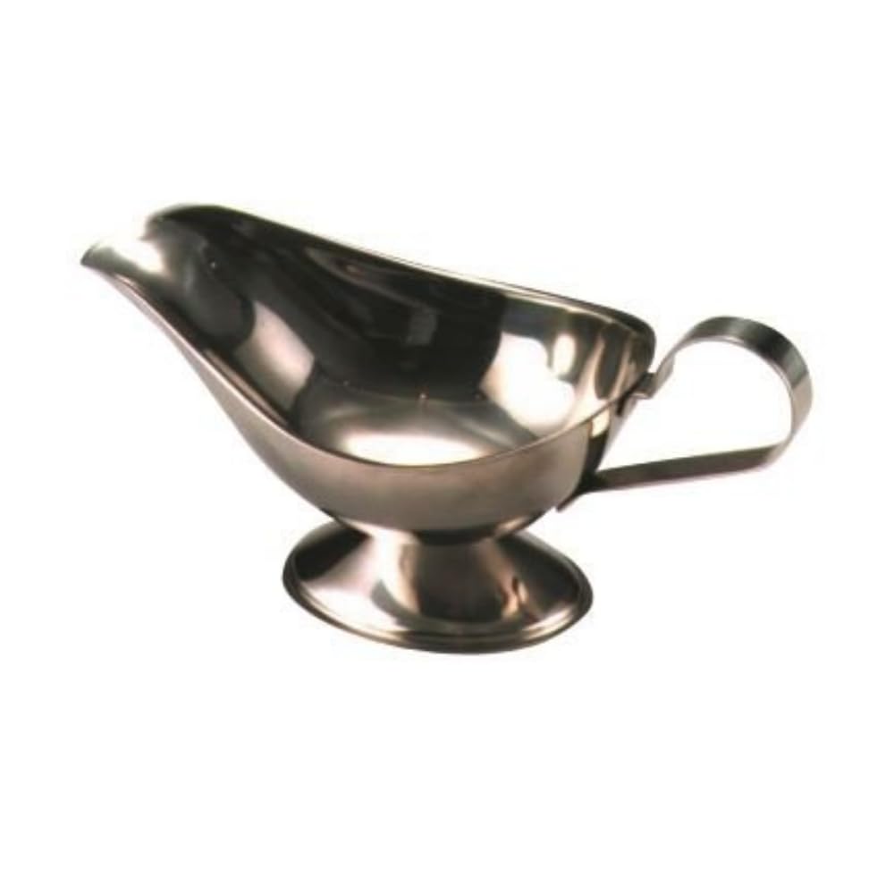 Genware NEV-B6389 Sauce Boat, Stainless Steel, 300 mL, 10 oz.