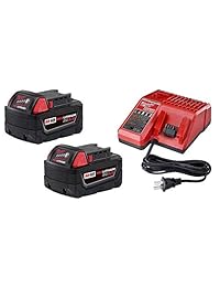 Milwaukee 48-59-1850P M18 - Kit de iniciación de iones de litio (18 V, incluye 2 baterías de 5,0 Ah y cargador)