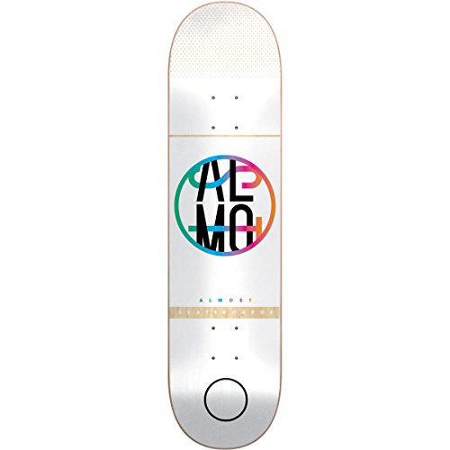 Almost Color Crash HYB Skateboard Decks,7.5"W,White