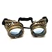Steampunk Victorian Goggles Rave Glasses in Vintage Gold, Costume Accessory,UV Glow neon Blue Lenses