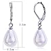 Lureme® X-mas 12mm Teardrop White Faux Pearl Silver Tone Leverback Drop Earrings for Women 02002644-2