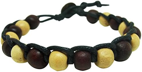 Bracelet Men Women Thai Buddhist Wristband Prayer White Brown Wood Beads Religion Fashion Handmade