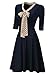 Miusol Women's Retro Flare Bow A-line 3/4 Sleeve Slim Evening Party Swing Dress