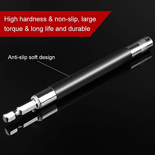 HOEN 3pcs 80/120/140mm 1/4" Hex Shank Magnetic Bit Holder Extension Quick Change Screwdriver Connection Rod Adapter Sleeve