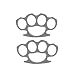 Brass Knuckles (STICKERS) Street Fight (2 PACK) Vinyl Decal (STICKERS) - size: 5", color: SILVER - Windows, Walls, Bumpers, Laptop, Lockers, etc.