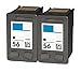 OCProducts Refilled Ink Cartridge Replacement for HP 56 for PSC 1315 PSC 2410 PSC 1110 PSC 2175 Officejet 6110 Deskjet 450 PhotoSmart 7150 7260 Printers (2 Black)
