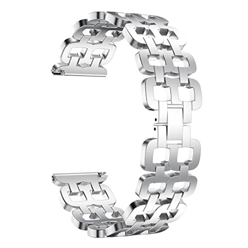 Owill Luxurious Stainless Steel Accessory Watch Band Wirst Metal Band For Asus ZenWatch 2 (Silver)