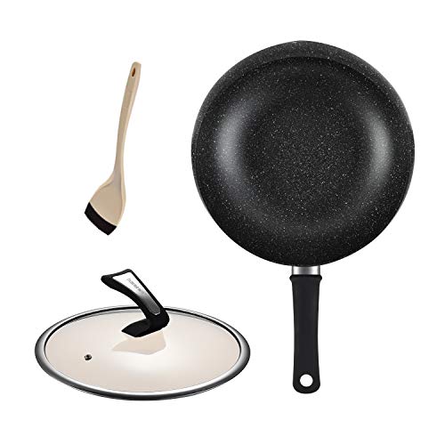 KYTD Professional Nonstick Fry Wok with Lids - Nonstick Skillet, Stir Fry Pans (100% PFOA and APEO Free)