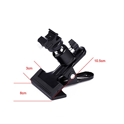 E-Type Flash Hot Shoe Heavy Duty Clip Clamp Flash Reflector Holder Mount with Ball Head Standard 1/4" Screw for Light Stand Bracket DSLR Camera Flash Speedlite Tripod-2Pack