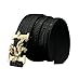ALAKA Letter H Dragon Buckle Alligator Pattern Leather Mens Belt (Black), Length 105cm Width 3.8cm (L41.3'' W1.5'')