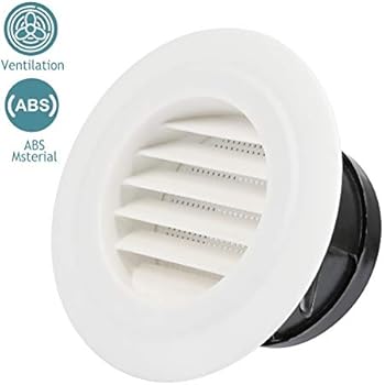 FOCCTS Air Vents 4 Inch(95mm) Circular Soffit Vent ABS Round Vent Louver Grille Cover with Built-in Fly Screen Mesh for Kitchen, Bathroom, Office