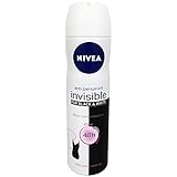 Nivea Invisible for Black & White Anti-Perspirant Spray Deodorant for Women, 150 ml ( Pack of 8 ) + Our Travel Size Perfume