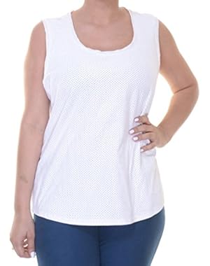 Calvin Klein White Faux-Suede Perforated Shell XL