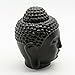 Omonic Porcelain Zen Garden Yoga Meditation Black Thai Buddha Head Statue Essential Oil Burner Home Decor (Black)