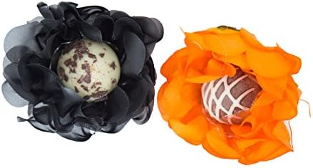Halloween Chocolate Wrappers - Candy Wrappers - Truffle Cups - Forminhas de brigadeiro - Handmade Fabric Truffle Wrappers - Pack of 20 - Truffilio (20, Orange & Black)