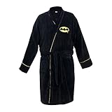 Batman - Mens Batman - Logo Cotton Bathrobe Black