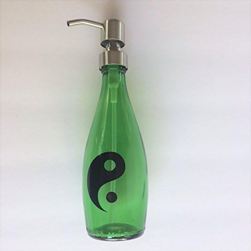 Glass Dispenser for Soap/Lotion - Ying Yang- Reclaimed Bottle