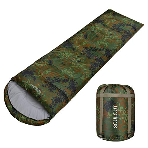 Envelope Sleeping Bag - 4 Seasons Warm Cold Weather Lightweight, Portable, Waterproof With Compression Sack for Adults & Kids - Indoor & Outdoor Activities: Traveling, Camping, Backpacking, Hiking - Thumbnail 7