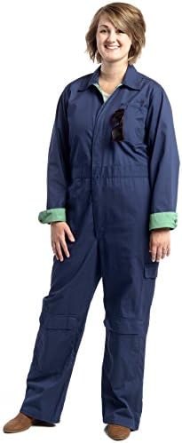 Rosies Workwear Women's Work Coveralls Navy with Green Trim (medium)