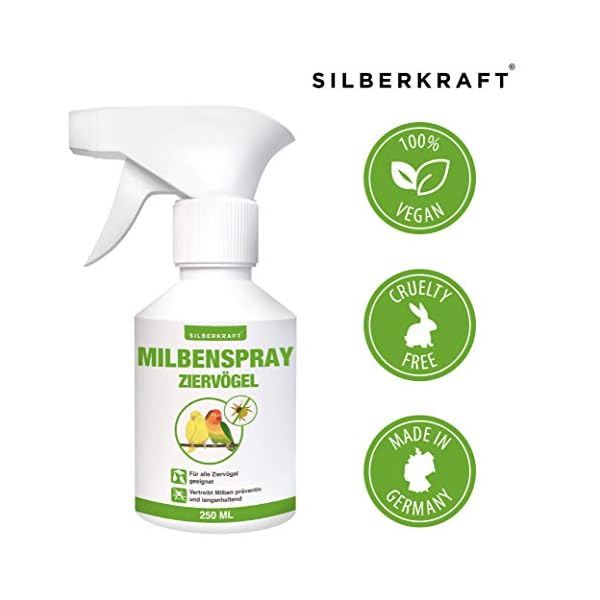 Silberkraft Milbenspray 250 ml für Ziervögel und Hühner, zuverlässiger