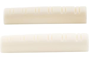 Musiclily Slotted Bone 12-String Acoustic Guitar Nut,49x6x9.2/8.7mm(2 Pieces)