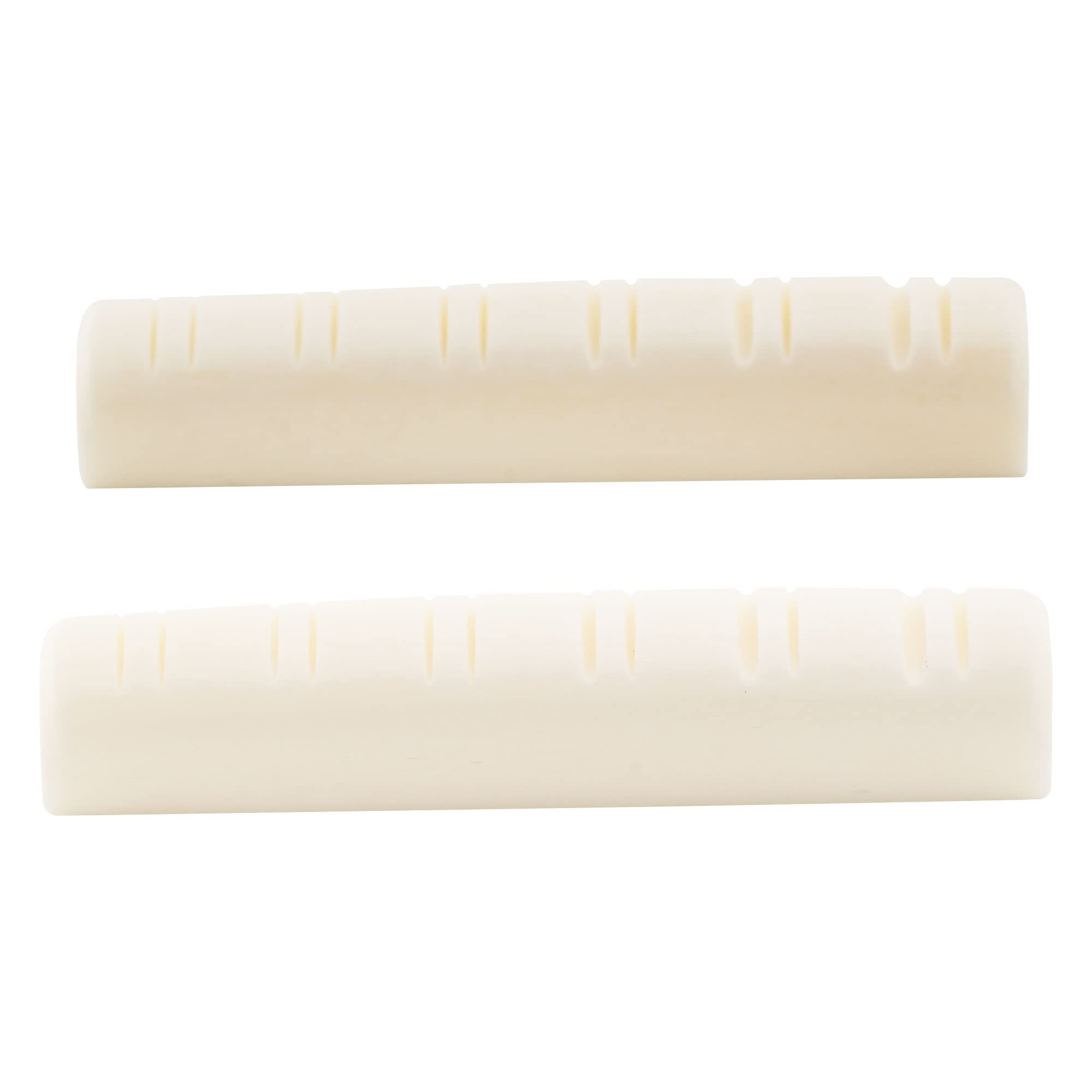 Musiclily Slotted Bone 12-String Acoustic Guitar Nut,49x6x9.2/8.7mm(2 Pieces)