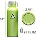 Avvio Hydro – Insulated Stainless Steel Water Bottle Flask with Wide Mouth Double Wall Sport Water Bottle BPA Free + 2 Lids (Flip Straw & Stainless Lid) Canteen Tumbler Travel Mug 21 OZ (Lime)