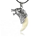 Jovana 1PC Cool Brave Man Wolf Tooth Necklace Titanium Steel Domineering Pendant Necklace