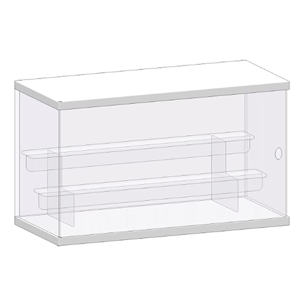 Nynelly 3 Tier Clear Acrylic Display Case for Models, Mini Figures, Pop Mart, Labubu, Sonny Angel, Smiski - Assemble Dustproof Display Box with Door, Display Stand (Lengthen,White Top Base,Clear Step) — image 1