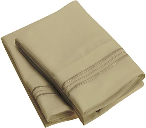 Ideal Linens Pillowcase Set - 1800 Double Brushed Microfiber Bedding (Set of 2 Standard Size, Olive Green)