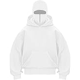 EUDOLAH Men's Balaclava Hoodie Half Zipper Jacket Double Hooded Sweatshirt Wind Resistant Athletic Coat