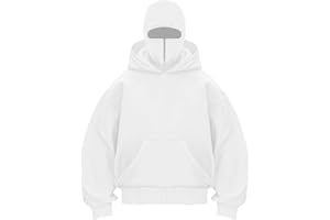EUDOLAH Men's Balaclava Hoodie Half Zipper Jacket Double Hooded Sweatshirt Wind Resistant Athletic Coat