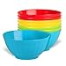 PLASKIDY Plastic Bowls Set of 8-28 Ounce Children Plastic Cereal Bowls Microwave Dishwasher Safe Plastic Soup Bowls - BPA Free Kids Bowls 4 Bright Colors (2 of Each Color)